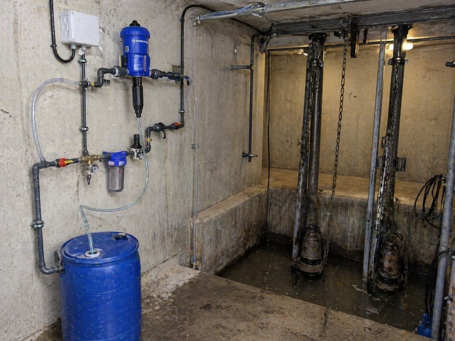 Enviro-Chem Cx dilution installation at a wastewater pumping station